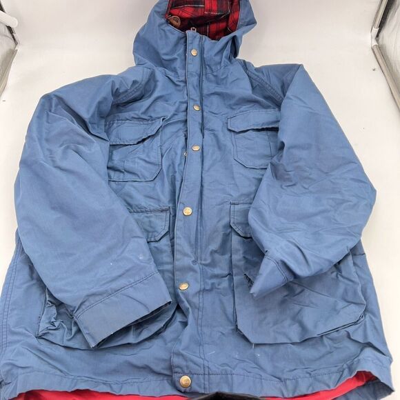 Vintage Woolrich Flannel Lined Field Jacket Coat Blanket Wool Chore Work USA L - Picture 1 of 6